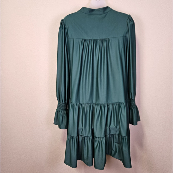 Jude Connally Tammi Dress Womens M Evergreen Tiered Cocktail Holiday Party Mini - Picture 6 of 16